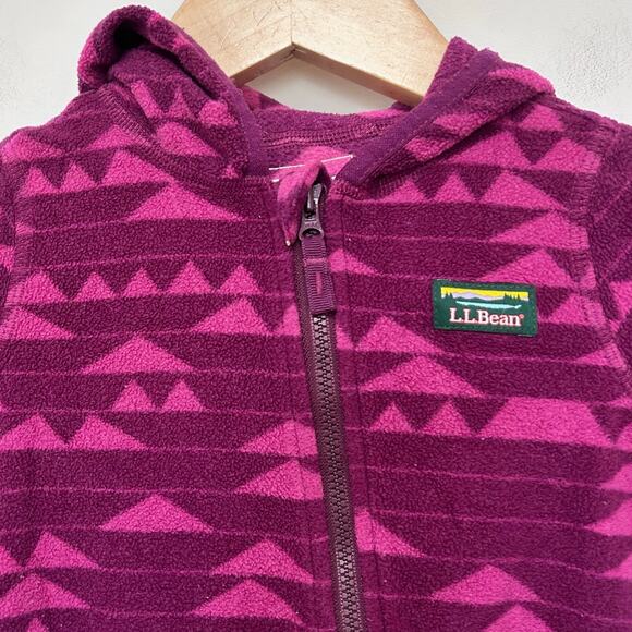 LL Bean Magenta Fleece One Piece Footie Outfit Sz 6-12M - Picture 2 of 6